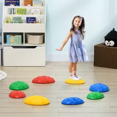 ZONEKIZ Eight-Piece Kids Stepping Stones, with Non-Slip Mats, Balance River Stones - 2