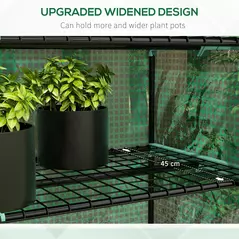 Outsunny 5 Tier Widened Mini Greenhouse with Reinforced PE Cover, Portable Indoor Outdoor Green House with Roll-up Door and Wire Shelves, 90 x 49 x 193cm, Green - 4
