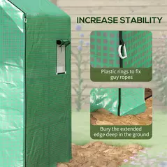 Outsunny Greenhouse Cover Replacement Walk-in PE Hot House Cover with Roll-up Door and Windows, 140 x 143 x 190cm, Green - 7