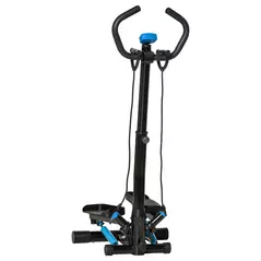 HOMCOM Adjustable Twist Stepper Fitness Step Machine, LCD Screen, Height-Adjust Handlebars, Home Gym, Black and Blue - 1