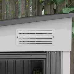 Outsunny 7 x 5ft Galvanised Metal Shed, with Sliding Door, two hooks and adjustable shelves - White - 9