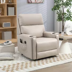 HOMCOM Electric Riser and Recliner Chair, with Massage and Heat - Beige - 9