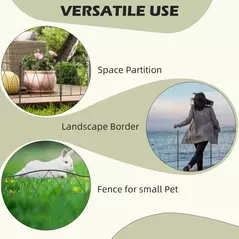 Outsunny Set of Five 61.5cm Decorative Metal Fence Panels - Black - 6