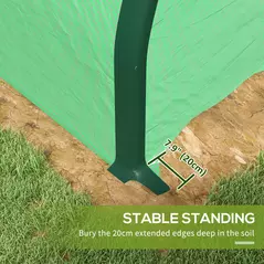 Outsunny Polyethylene Upgraded Structure Walk-in Polytunnel Greenhouse, 6 x 3 m, Green - 8