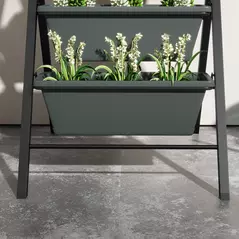 Outsunny 5-Tier Vertical Raised Garden Planter with 5 Container Boxes, Outdoor Plant Stand for Vegetable Flowers, Grey - 7
