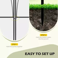 Outsunny Set of Five 61.5cm Decorative Metal Fence Panels - Black - 4