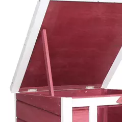 PawHut Wooden Rabbit Hutch 51 x 42 x 43 cm, Red - 7