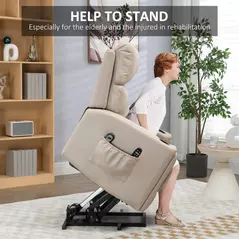 HOMCOM Electric Riser and Recliner Chair, with Massage and Heat - Beige - 4