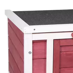 PawHut Wooden Rabbit Hutch 51 x 42 x 43 cm, Red - 8