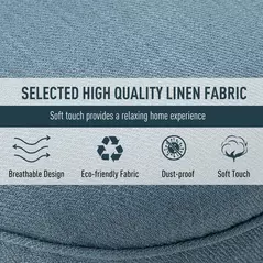 HOMCOM Tub Chair, Armless Single Sofa, Modern Button Tufted Armchair, Upholstered Linen Fabric Longue Accent Chair for Living Room, Bedroom, Set of 2, Blue - 5