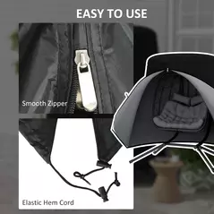 Outsunny 196 x 230 cm Hanging Egg Chair Protective Cover - Black - 5