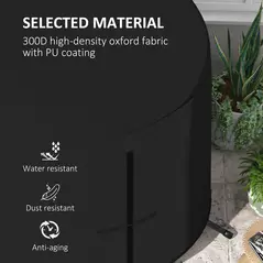 Outsunny 196 x 230 cm Hanging Egg Chair Protective Cover - Black - 4