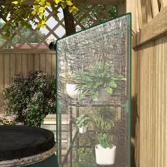 Outsunny 46 x 143cm Three-Shelf Mini Greenhouse - Clear - 9