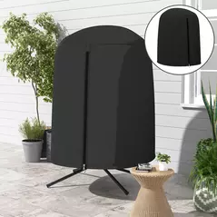 Outsunny 190 x Φ128cm Hanging Egg Chair Furniture Cover - Black - 2