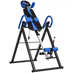 HOMCOM Gravity Inversion Table with Safety Belt Adjustable Hand Stand for Muscle Pain Relief, Blue - 1