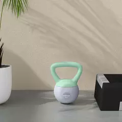 SPORTNOW 4KG Soft Kettlebell, Kettlebell with Non-Slip Handle for Home Gym, Weight Lifting, Strength Training, Green/Grey - 7