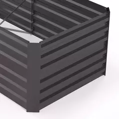 Outsunny Set of 2 Raised Beds for Garden, Galvanised Steel Outdoor Planters with Multi-reinforced Rods for Vegetables, Plants, Flowers and Herbs, 180 x 90 x 59 cm, Dark Grey - 9