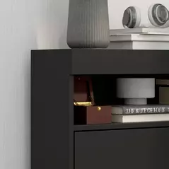 HOMCOM 16 Shoe Pair Storage Cabinet, with Flip Doors - High Gloss Black - 8