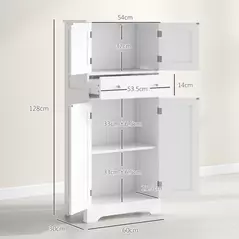 HOMCOM Multi-Storage Freestanding Kitchen Cabinet - White - 3