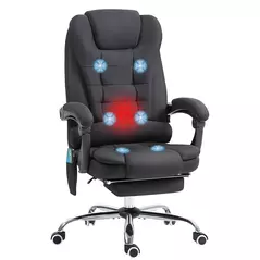 Vinsetto Six-Point Massage and Heated Office Chair - Black - 1
