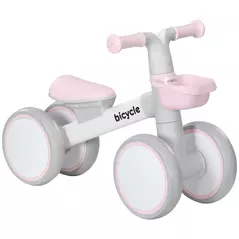 AIYAPLAY Kids Balance Bike for 1-3 Years Old with Adjustable Seat, Silent Wheels, Pink - 1