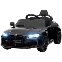 AIYAPLAY 12V BMW Licensed Kids Car, with Easy Transport, Remote Control, Suspension, Music, Horn, LED Lights, Black - 1