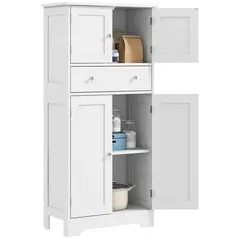 HOMCOM Multi-Storage Freestanding Kitchen Cabinet - White - 1
