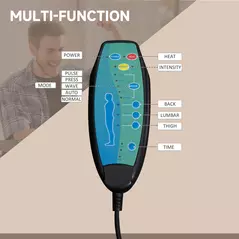 Vinsetto Office Chair with Massage and Heat, Microfibre Reclining Computer Desk Chair with Footrest and Adjustable Height, Swivel Wheels for Home Office, Brown - 8