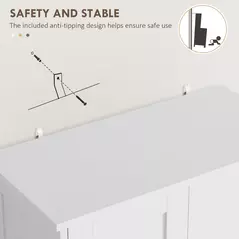 HOMCOM Multi-Storage Freestanding Kitchen Cabinet - White - 7