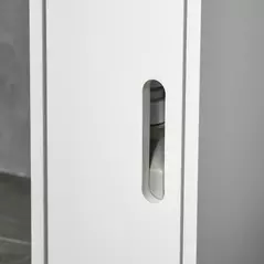 kleankin Modern Bathroom Storage Cabinet, Freestanding Tall Bathroom Cabinet with Open Shelves and 3 Cupboards with Door, for Bedroom Hallway, White - 9