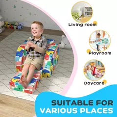 AIYAPLAY Foldable Toddler Chair Soft Snuggle Sponge Filled for Bedroom Playroom, Aged 18 Months to 3 Years - Multicoloured - 6