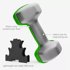 SPORTNOW 2 x 1kg, 2 x 2kg, 2 x 3kg Dumbbells Set with Dumbbell Rack, Hand Weights for Home Gym Training - 6