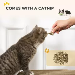 PawHut 2 in 1 TV Shape Cat Scratching Board House with Catnip, for Indoor Cats, Brown - 7