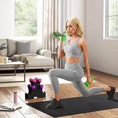 SPORTNOW 2 x 1kg, 2 x 2kg, 2 x 3kg Dumbbells Set with Dumbbell Rack, Hand Weights for Home Gym Training - 2