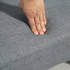 HOMCOM Two-Seater Click-Clack Sofa Bed, with Pillows - Grey - 9