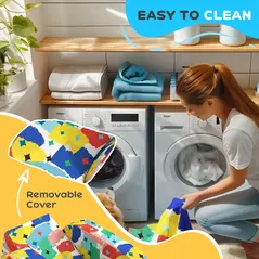 AIYAPLAY Foldable Toddler Chair Soft Snuggle Sponge Filled for Bedroom Playroom, Aged 18 Months to 3 Years - Multicoloured - 7