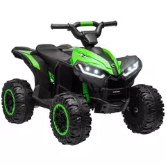 HOMCOM 12V Ride-On Quad Bike w/ Music, Horn, for Ages 3-5 Years - Green - 1