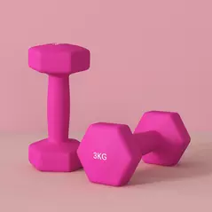 SPORTNOW 2 x 3kg Hexagonal Dumbbells Weights Set with Non-Slip Grip for Home Gym Workout, Pink - 9
