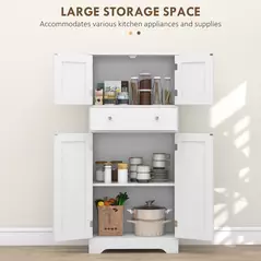 HOMCOM Multi-Storage Freestanding Kitchen Cabinet - White - 5