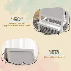 AIYAPLAY Kids Easel, Art Easel with Double Sided Whiteboard, Chalkboard, Storage, 2 in 1 Standing Easel for Toddlers 18-48 Months, White - 5