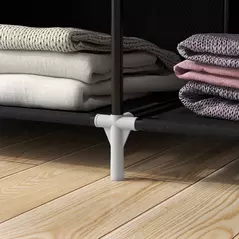 HOMCOM Fabric Wardrobe, Portable Wardrobe with 6 Shelves, 1 Hanging Rail, Foldable Closets, 103 x 43 x 162.5 cm, Black - 9