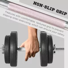 HOMCOM 20KG Adjustable Weights Dumbbells Set, Dumbbell Hand Weights for Home Office Gym Body Fitness Lifting Training, Black - 5