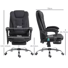 Vinsetto Six-Point Massage and Heated Office Chair - Black - 3