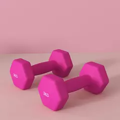 SPORTNOW 2 x 3kg Hexagonal Dumbbells Weights Set with Non-Slip Grip for Home Gym Workout, Pink - 8
