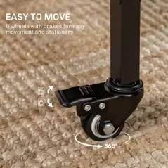 HOMCOM Six-Person Drop Leaf Dining Table - Rustic Brown/Black - 6