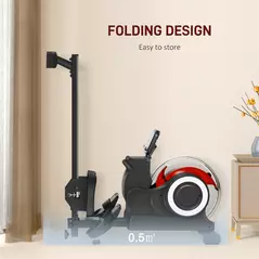 SPORTNOW Foldable Rowing Machine, Water Rower with Wheels, LCD Monitor and Tablet Holder for Cardio Training, Black - 9