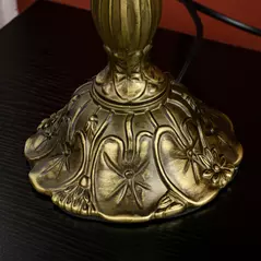 HOMCOM Stained Glass Table Lamp, Handmade Antique Bedside Lamp for Bedroom, Living room, Home, Nightstand, Decorative Night Light, Blue - 9