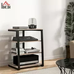 HOMCOM HiFi Stand, with Four Storage Shelves - Grey - 2