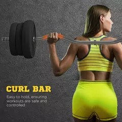 SPORTNOW 25kg Barbell Set, Adjustable Weights with Curl bar and Non-Slip Handle, for Women and Men Weight Lifting Training - 4