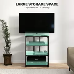 HOMCOM HiFi Stand, with Four Storage Shelves - Black - 4